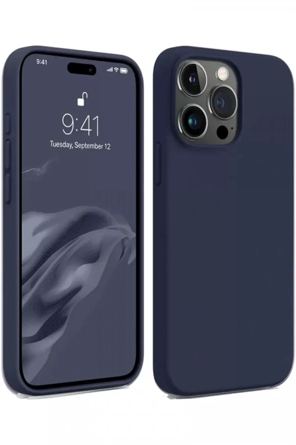 Apple iPhone 15 Pro Kılıf First Silikon - Lacivert