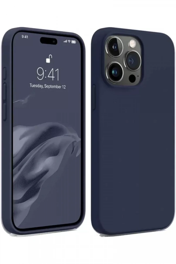 Apple iPhone 15 Pro Kılıf First Silikon - Lacivert
