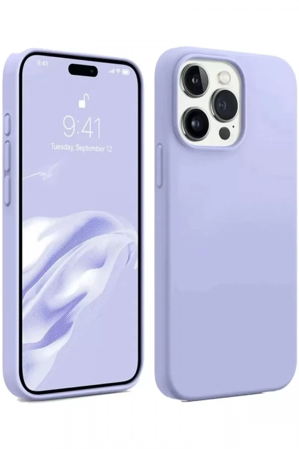 Apple iPhone 15 Pro Kılıf First Silikon - Lila
