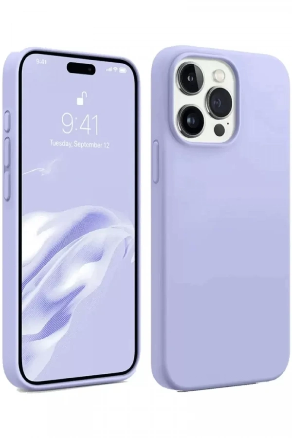 Apple iPhone 15 Pro Kılıf First Silikon - Lila