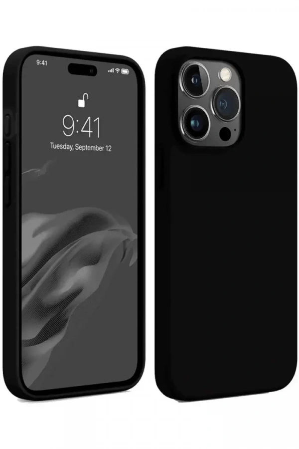 Apple iPhone 15 Pro Kılıf First Silikon - Siyah