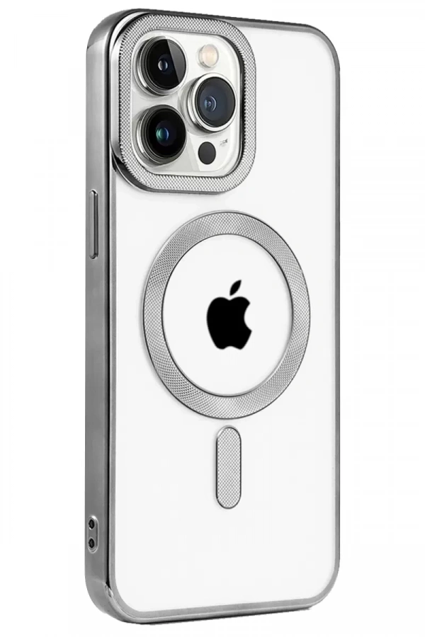 Apple iPhone 15 Pro Kılıf Kronos Magsafe Kapak - Titanyum Gri