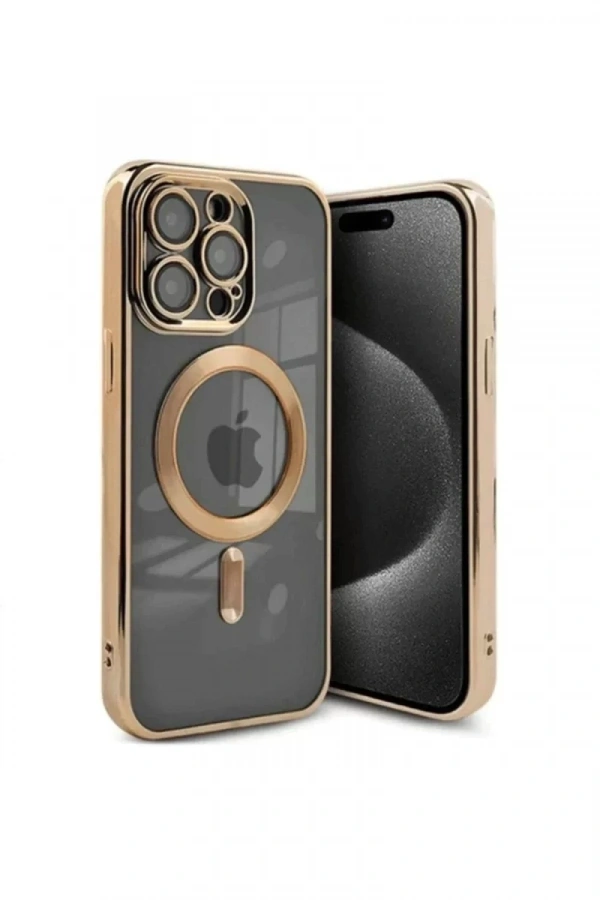 Apple iPhone 15 Pro Kılıf Kross Magneticsafe Kapak - Gold