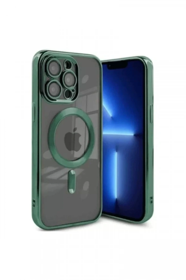 Apple iPhone 15 Pro Kılıf Kross Magneticsafe Kapak - Koyu Yeşil
