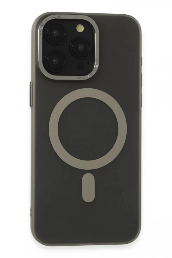 Apple iPhone 15 Pro Kılıf Lodos Magneticsafe Mat Kapak - Titan Gri