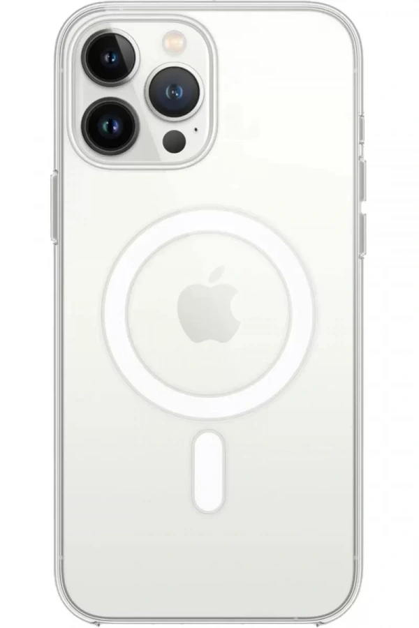Apple iPhone 15 Pro Kılıf Magneticsafe Şeffaf Silikon - Şeffaf