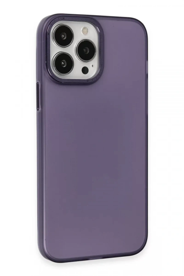 Apple iPhone 15 Pro Kılıf Modos Metal Kapak - Derin Mor