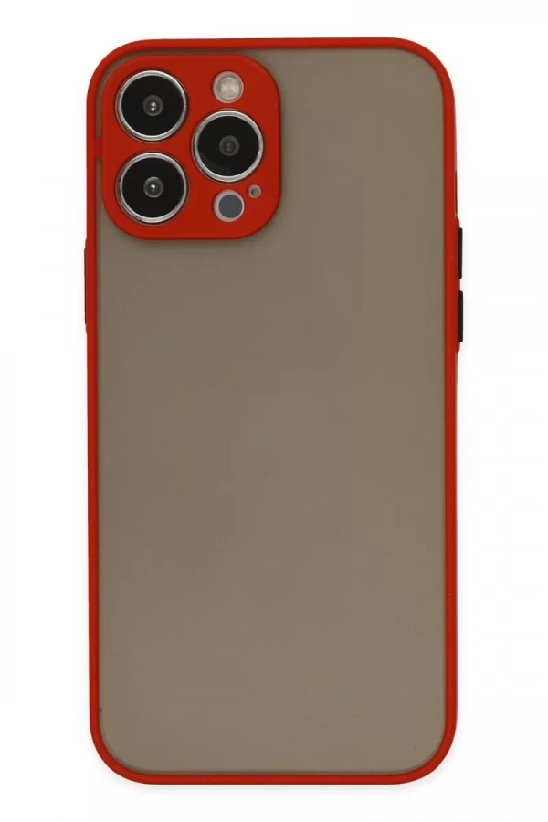 Apple iPhone 15 Pro Kılıf Montreal Silikon Kapak - Kırmızı