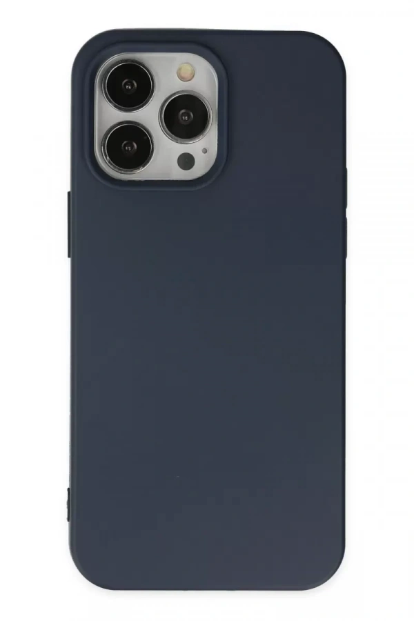 Apple iPhone 15 Pro Kılıf Nano içi Kadife Silikon - Lacivert