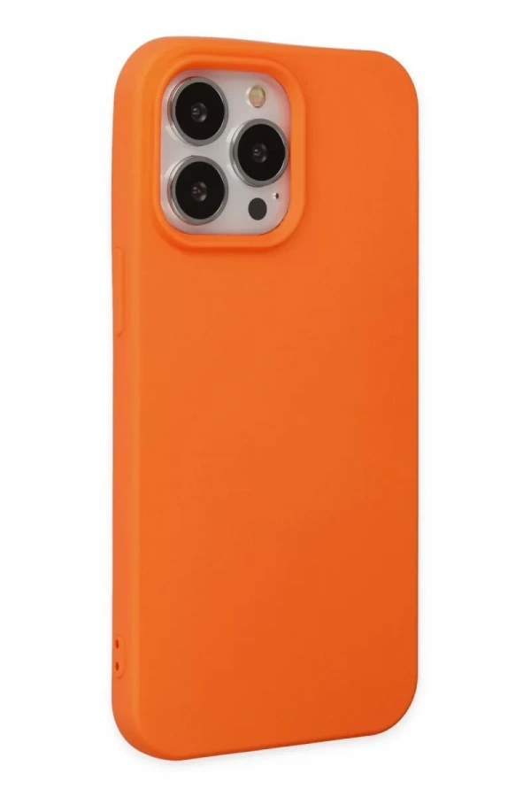 Apple iPhone 15 Pro Kılıf Nano içi Kadife Silikon - Turuncu