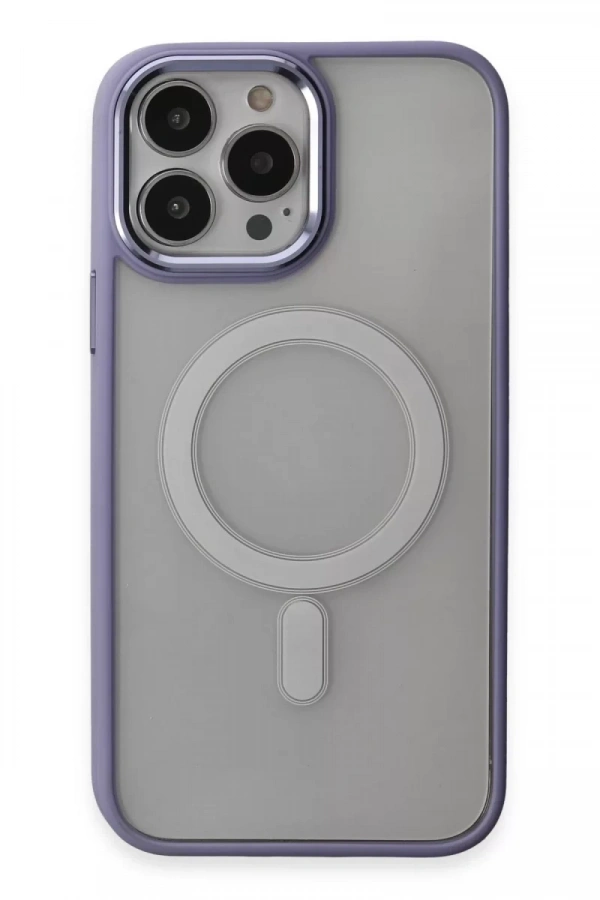 Apple iPhone 15 Pro Kılıf Room Magneticsafe Silikon - Lila
