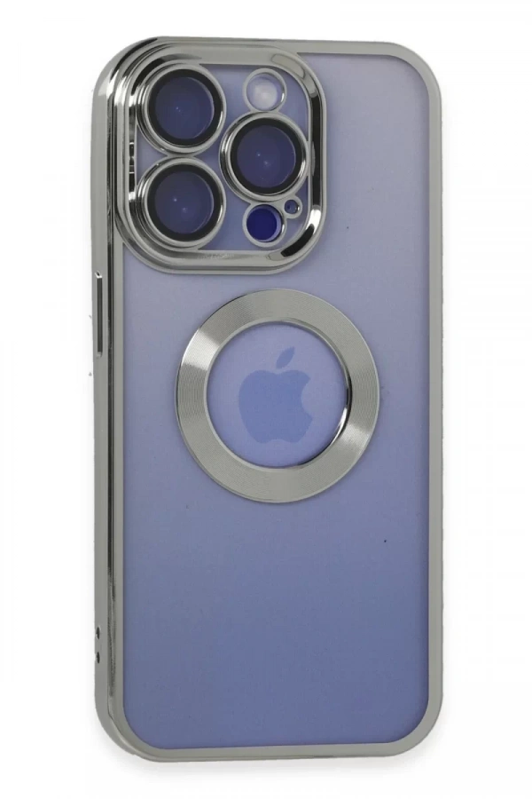 Apple iPhone 15 Pro Kılıf Slot Silikon - Gümüş