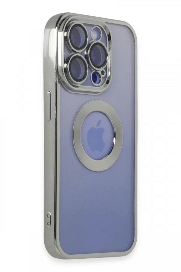 Apple iPhone 15 Pro Kılıf Slot Silikon - Gümüş