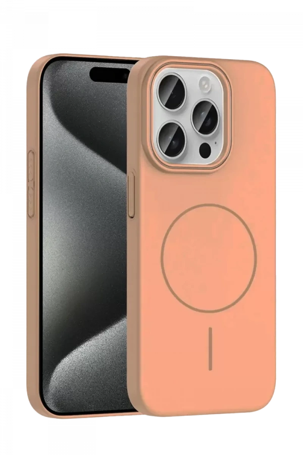 Apple iPhone 15 Pro Max Broş Magsafe Kapak - Çöl Titanyum