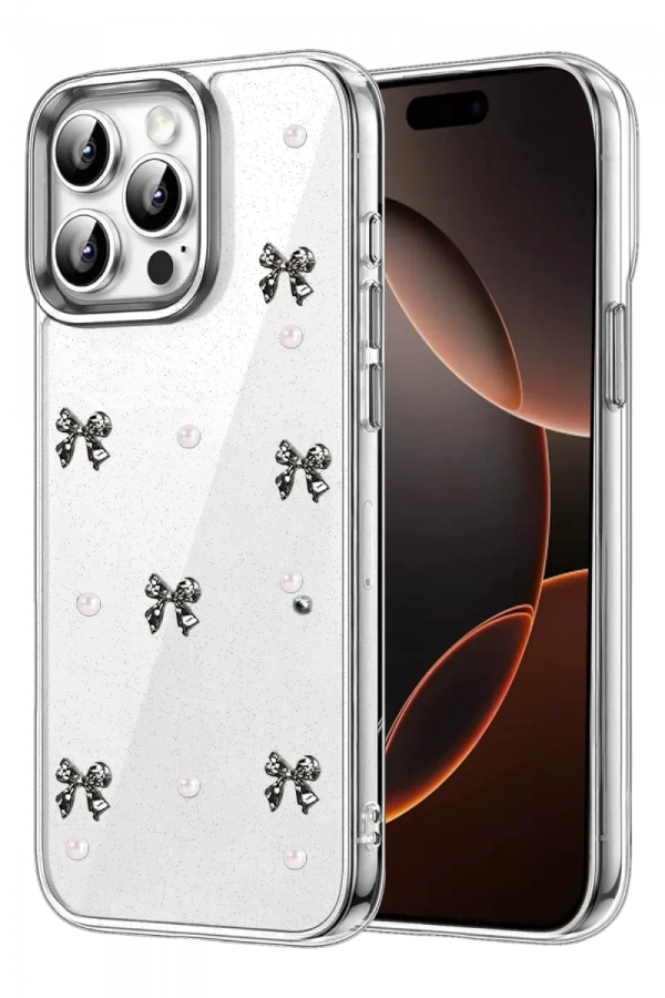 Apple iPhone 15 Pro Max Fiyonk Desenli Kapak - Desen 8