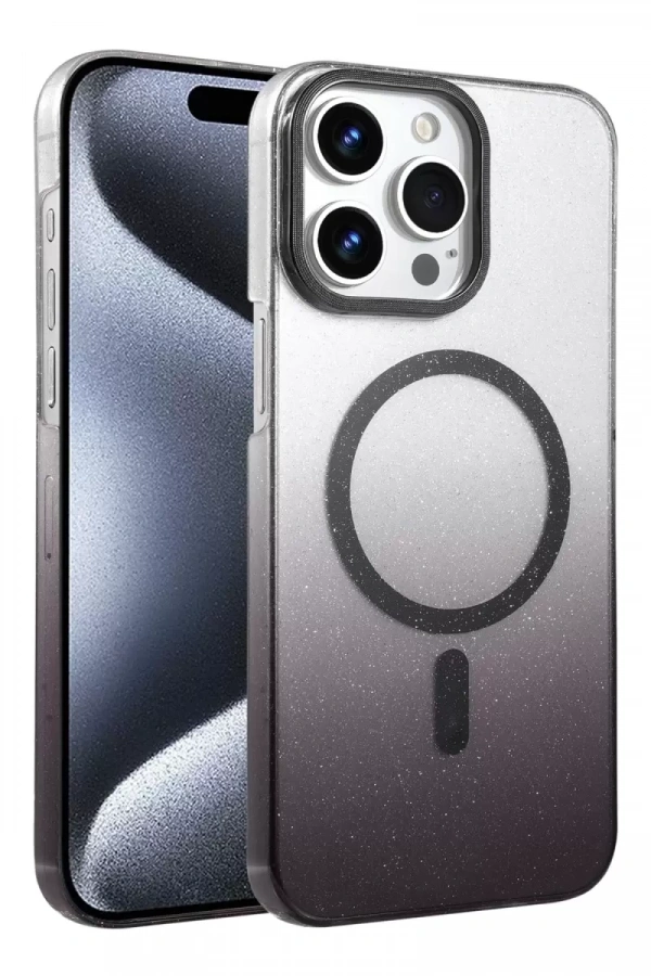 Apple iPhone 15 Pro Max Glossy Magsafe Kapak - Siyah