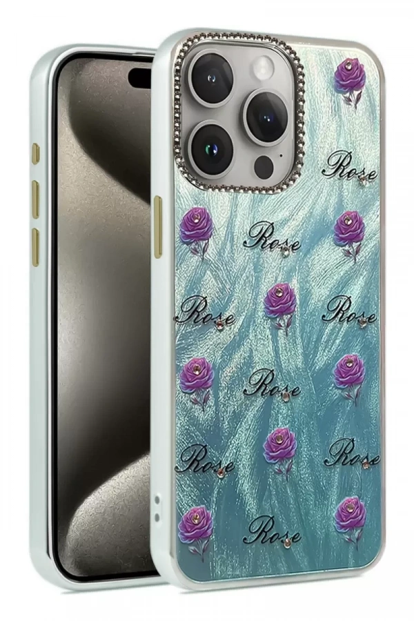 Apple iPhone 15 Pro Max Kılıf Blade Aynalı Desenli Kapak - Desen 9