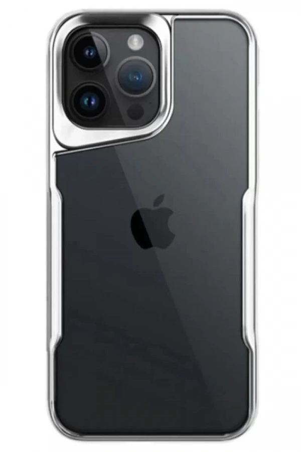 Apple iPhone 15 Pro Max Kılıf Boyi Silikon Kapak - Gümüş
