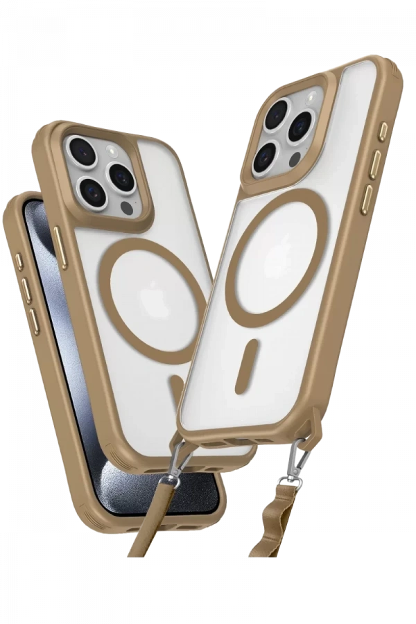 Apple iPhone 15 Pro Max Kılıf Enka Magsafe Silikon Kılıf - Desert