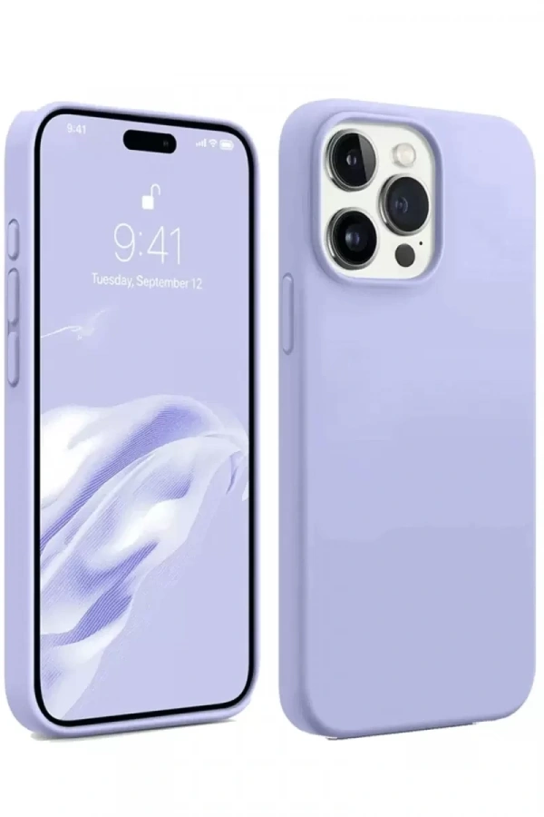 Apple iPhone 15 Pro Max Kılıf First Silikon - Lila