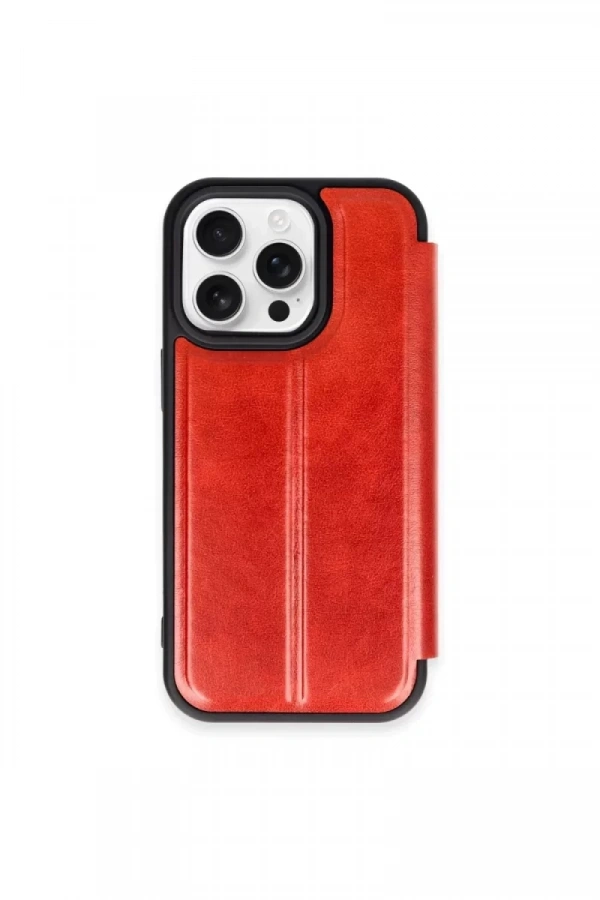Apple iPhone 15 Pro Max Kılıf Flip Cover - Kırmızı