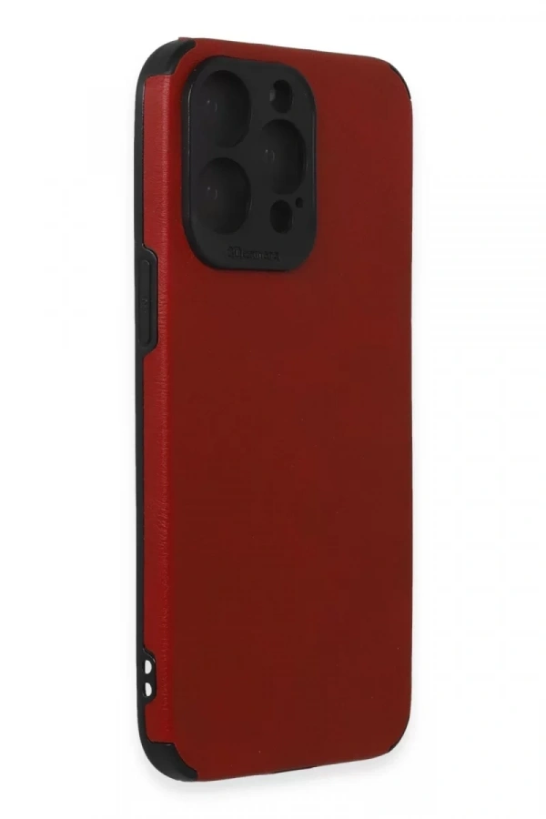 Apple iPhone 15 Pro Max Kılıf Loop Deri Silikon - Kırmızı