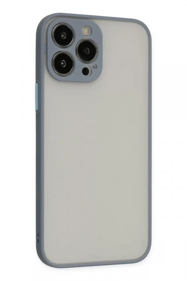 Apple iPhone 15 Pro Max Kılıf Montreal Silikon Kapak - Gri