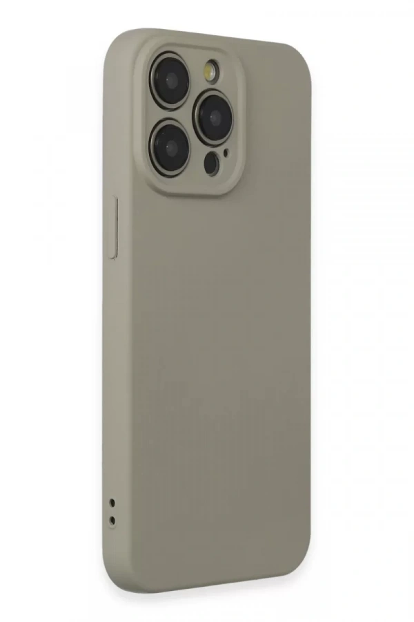Apple iPhone 15 Pro Max Kılıf Nano içi Kadife Silikon - Beyaz Titanyum