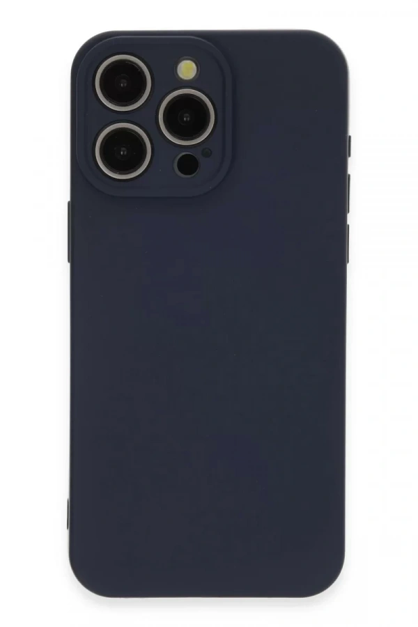 Apple iPhone 15 Pro Max Kılıf Nano içi Kadife Silikon - Lacivert