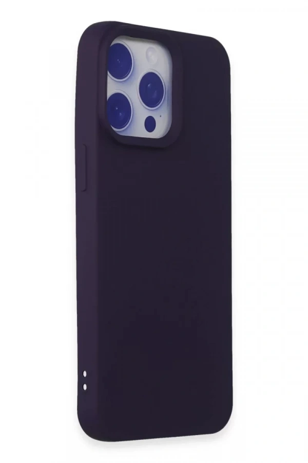 Apple iPhone 15 Pro Max Kılıf Nano içi Kadife Silikon - Mor