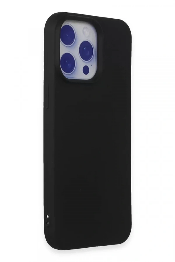 Apple iPhone 15 Pro Max Kılıf Nano içi Kadife Silikon - Siyah