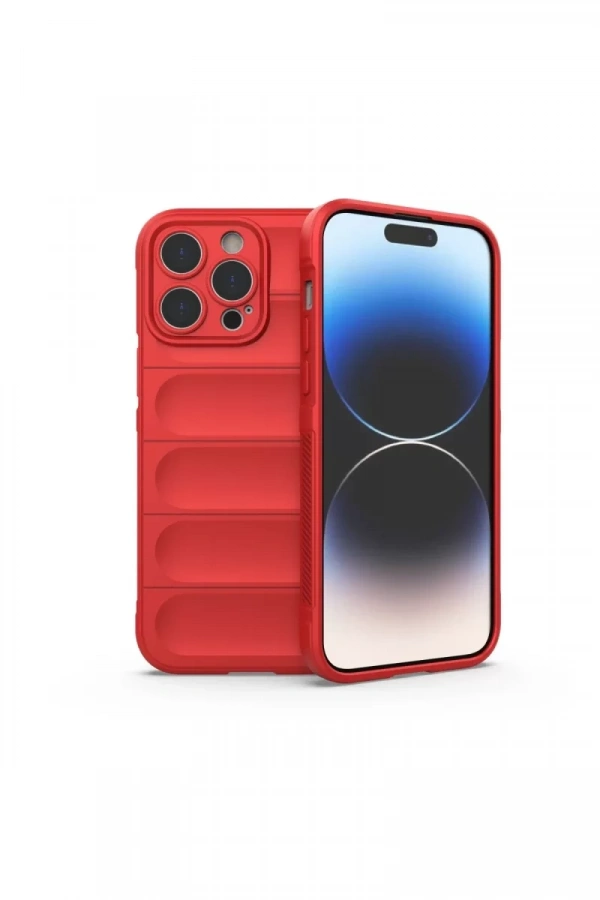 Apple iPhone 15 Pro Max Kılıf Optimum Silikon - Kırmızı