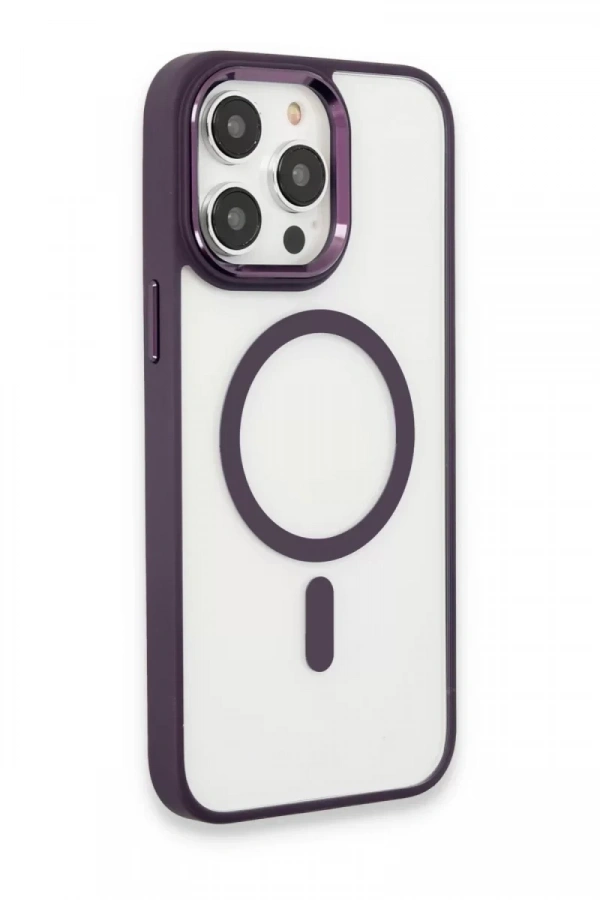 Apple iPhone 15 Pro Max Kılıf Room Magneticsafe Silikon - Derin Mor