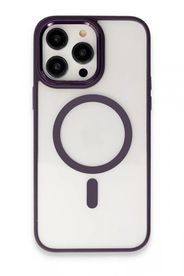 Apple iPhone 15 Pro Max Kılıf Room Magneticsafe Silikon - Derin Mor