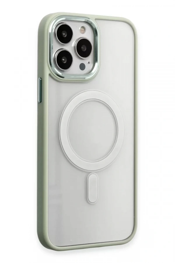 Apple iPhone 15 Pro Max Kılıf Room Magneticsafe Silikon - Su Yeşili