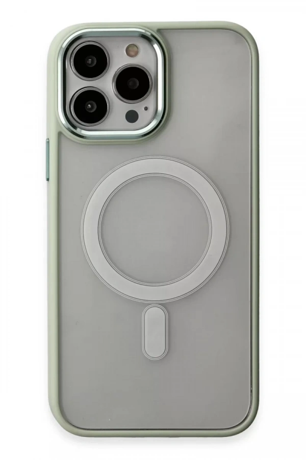 Apple iPhone 15 Pro Max Kılıf Room Magneticsafe Silikon - Su Yeşili
