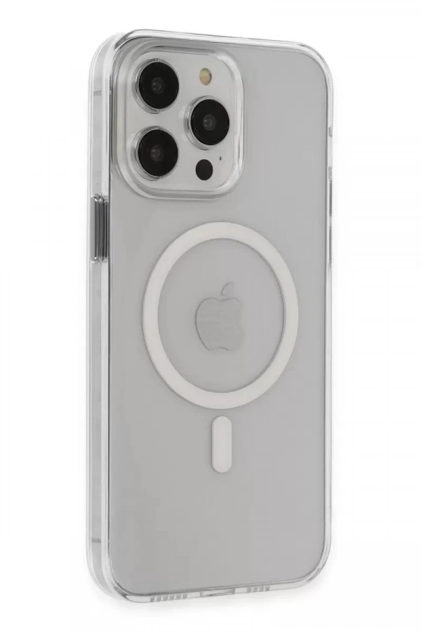 Apple iPhone 15 Pro Max Kılıf Tron Şeffaf Magsafe Kapak - Şeffaf