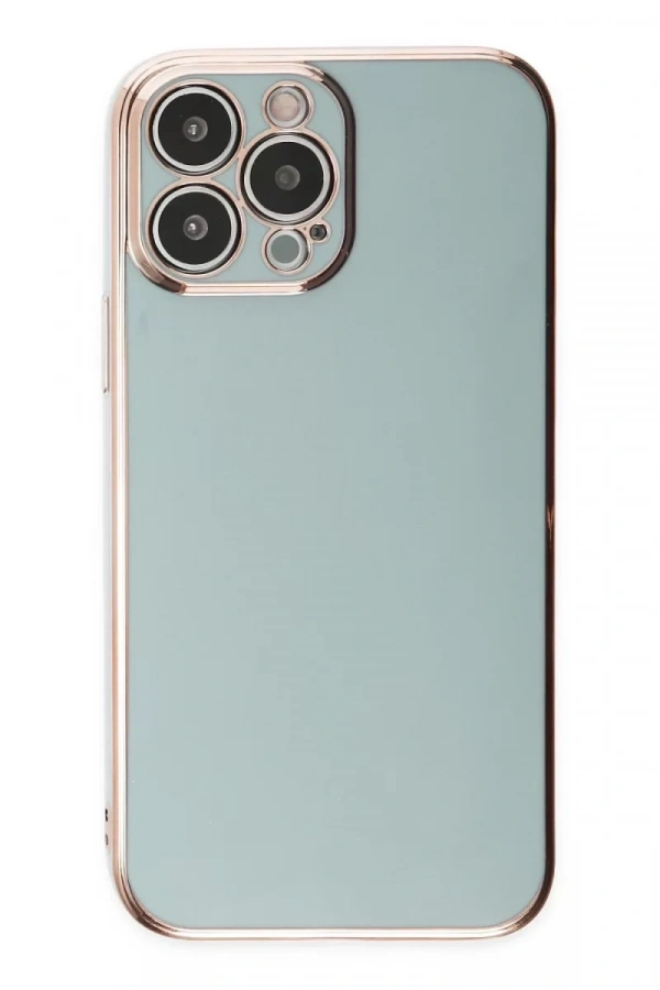 Apple iPhone 15 Pro Max Kılıf Volet Silikon - Açık Yeşil