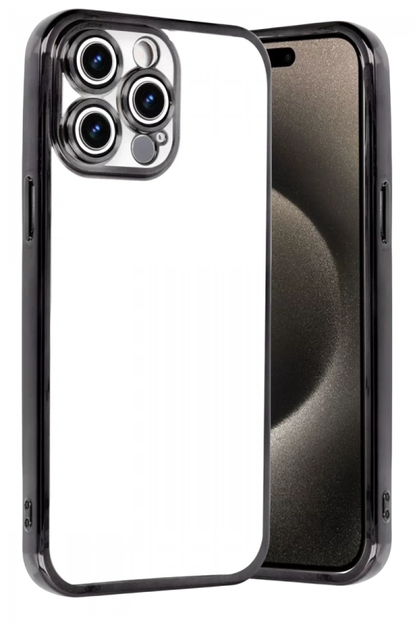 Apple iPhone 15 Pro Max Lensli Silikon - Siyah