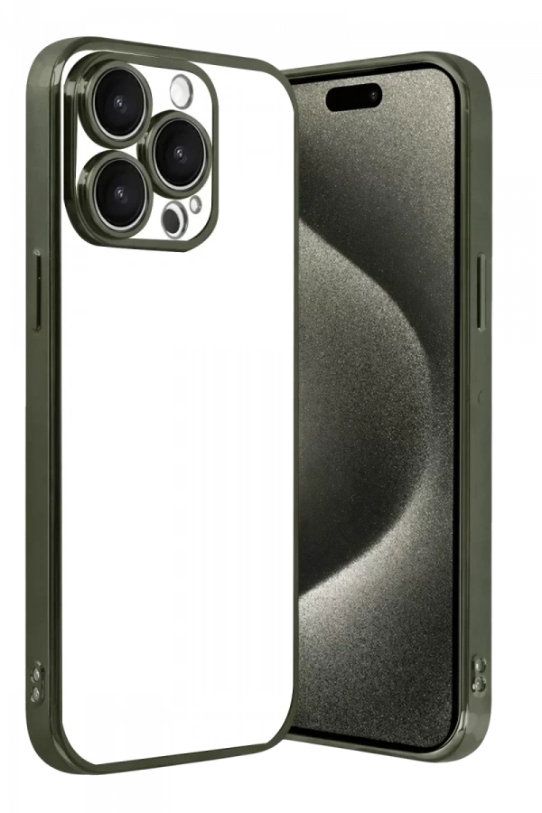 Apple iPhone 15 Pro Max Lensli Silikon - Yeşil