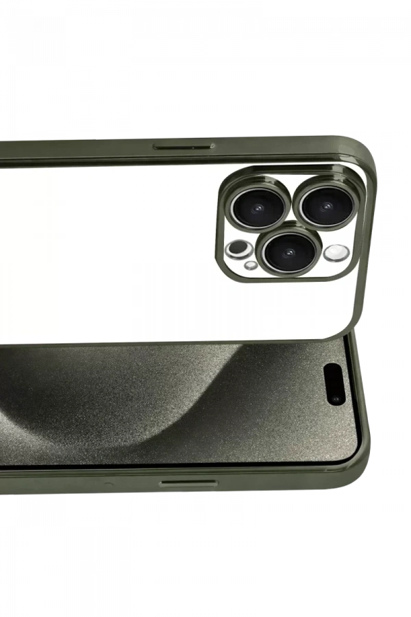 Apple iPhone 15 Pro Max Lensli Silikon - Yeşil