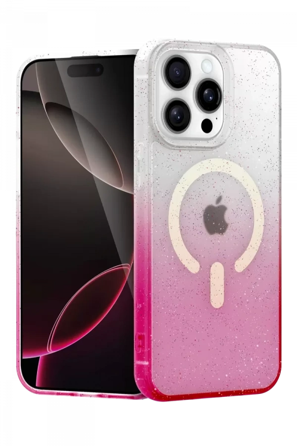 Apple iPhone 15 Pro Max Pummel Shiny Magsafe Kapak - Pembe