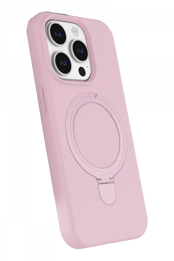 Apple iPhone 15 Pro Max Regal Magsafe Standlı Kapak - Açık Pembe
