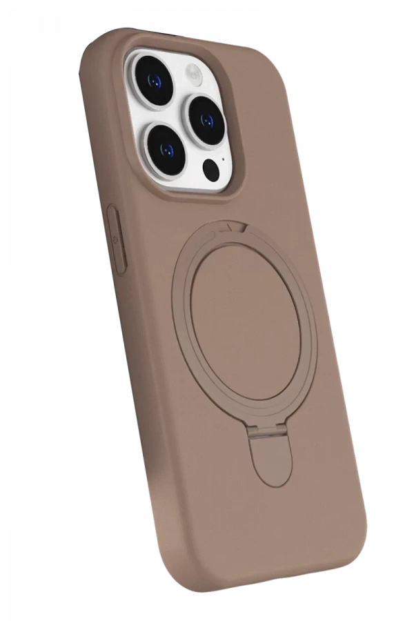 Apple iPhone 15 Pro Max Regal Magsafe Standlı Kapak - Çöl Titanyum