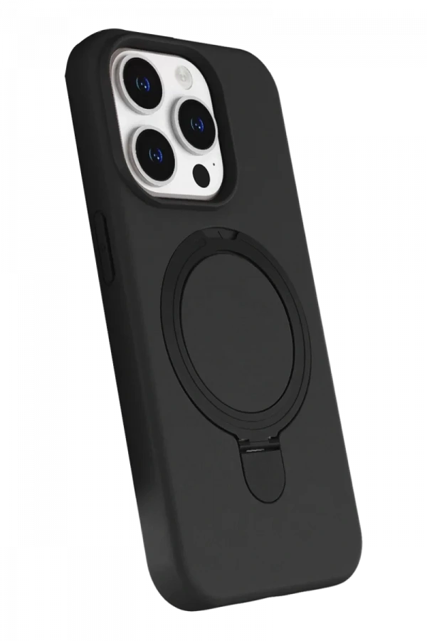 Apple iPhone 15 Pro Max Regal Magsafe Standlı Kapak - Siyah