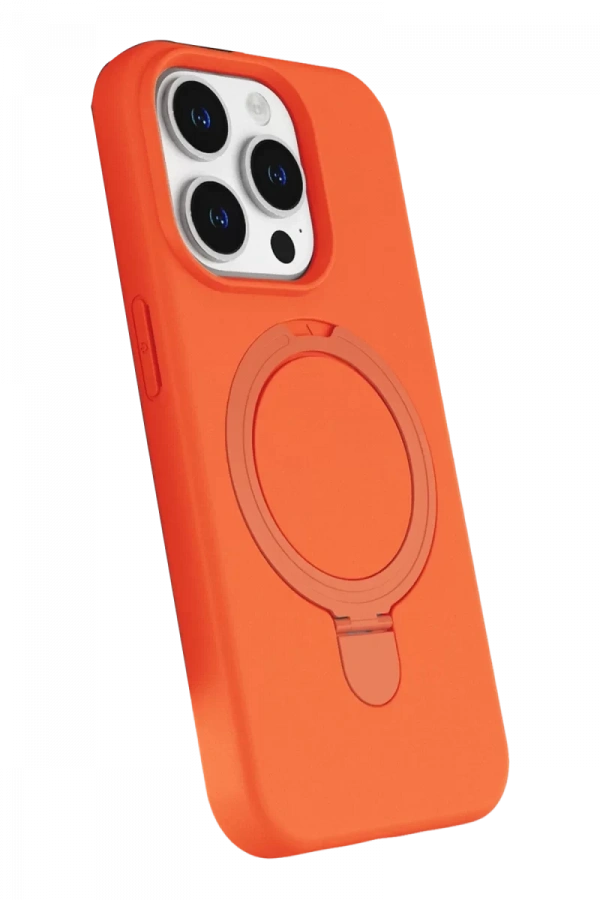 Apple iPhone 15 Pro Max Regal Magsafe Standlı Kapak - Turuncu