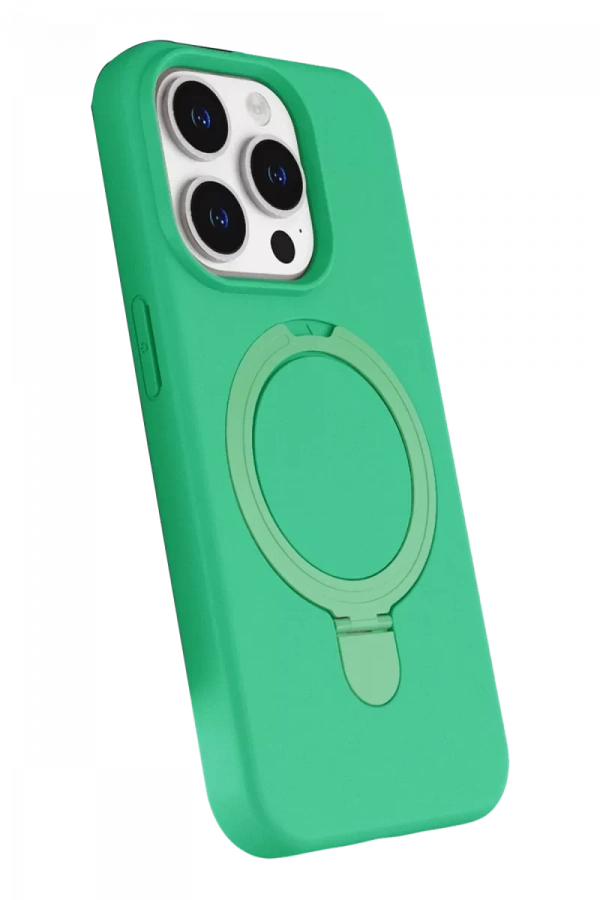 Apple iPhone 15 Pro Max Regal Magsafe Standlı Kapak - Yeşil