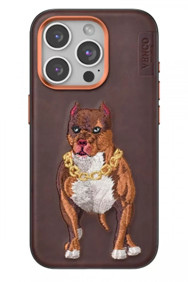 Apple iPhone 15 Pro Perma Desenli Kapak - Kahverengi