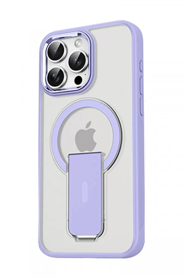 Apple iPhone 15 Pro Tork Magsafe Standlı Kapak - Lila