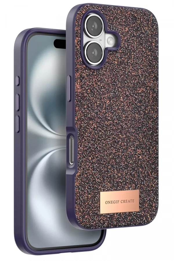 Apple iPhone 16 Bright Simli Kapak - Derin Mor